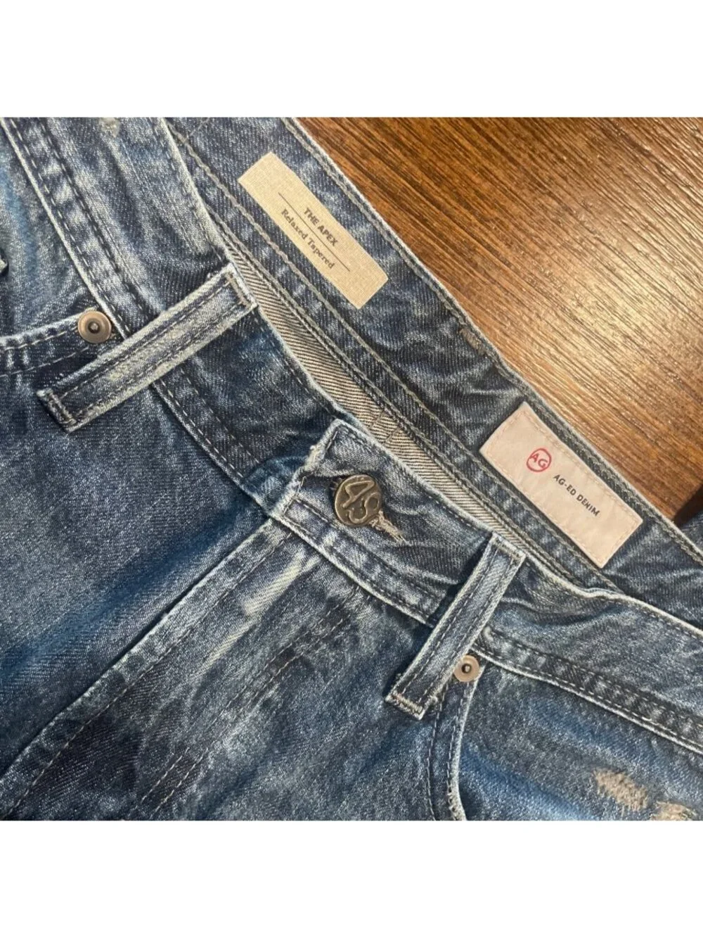 AG Apex Relaxed Tapered Jean Mens 32x30 Distressed Grunge Slouchy AG-ED Denim